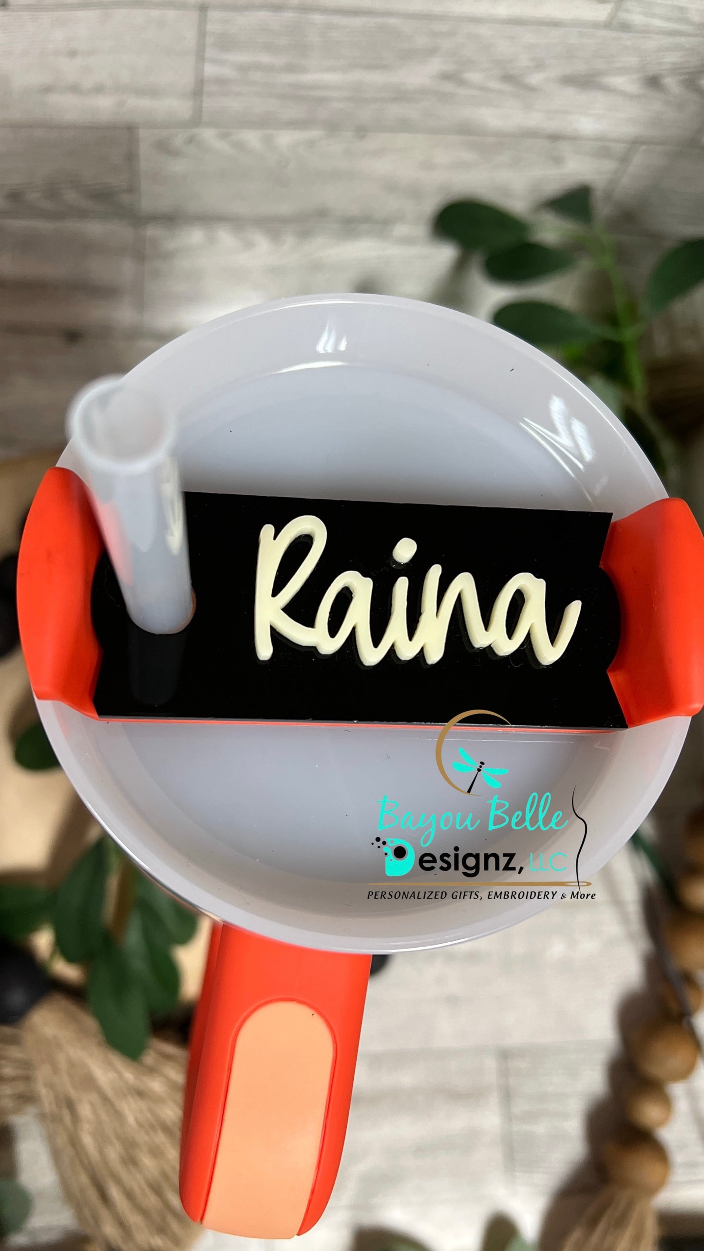Personalized Stanley Name Plate Topper- Simple Disk Design