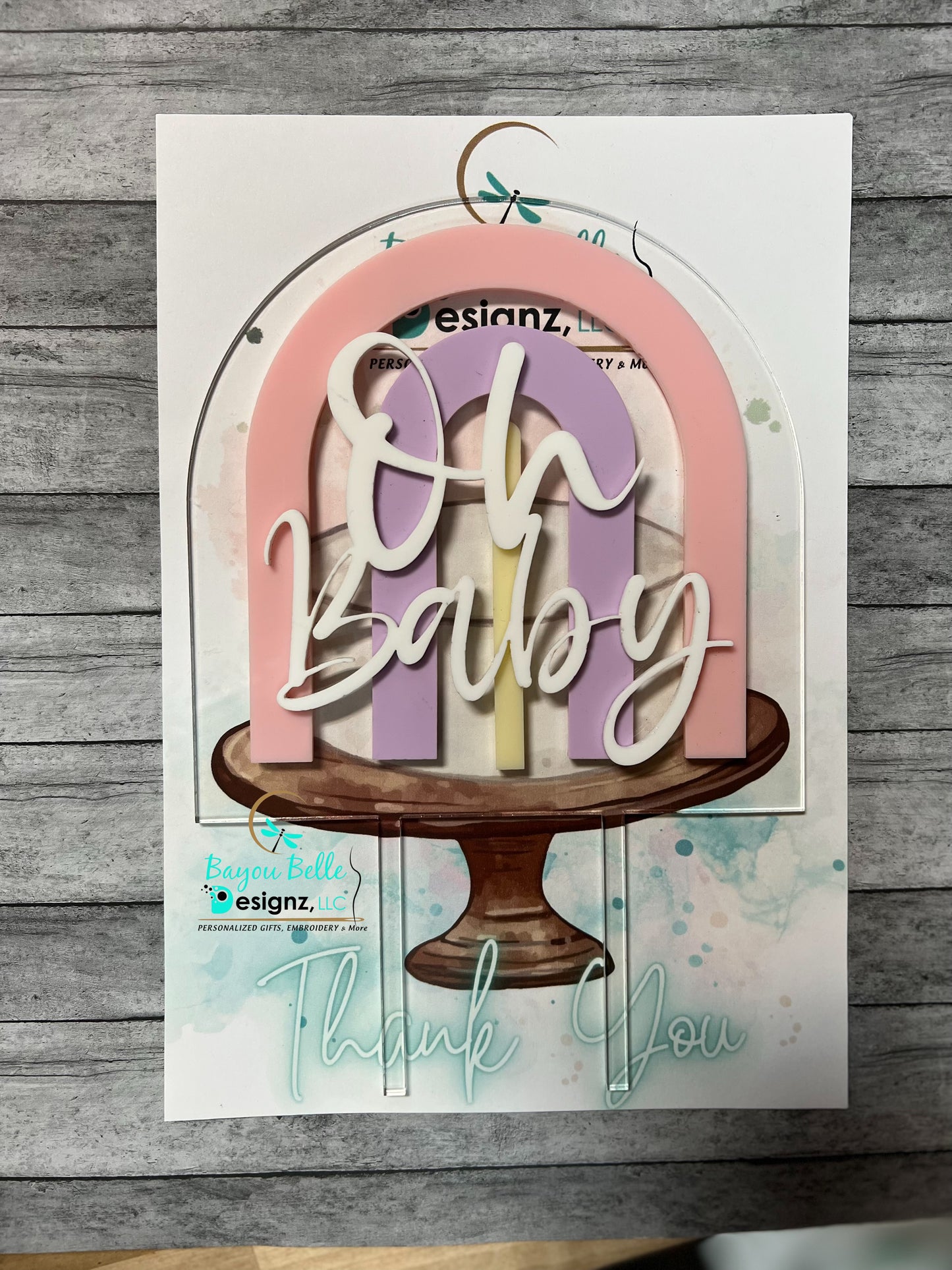 Oh Baby Boho Rainbow Cake topper