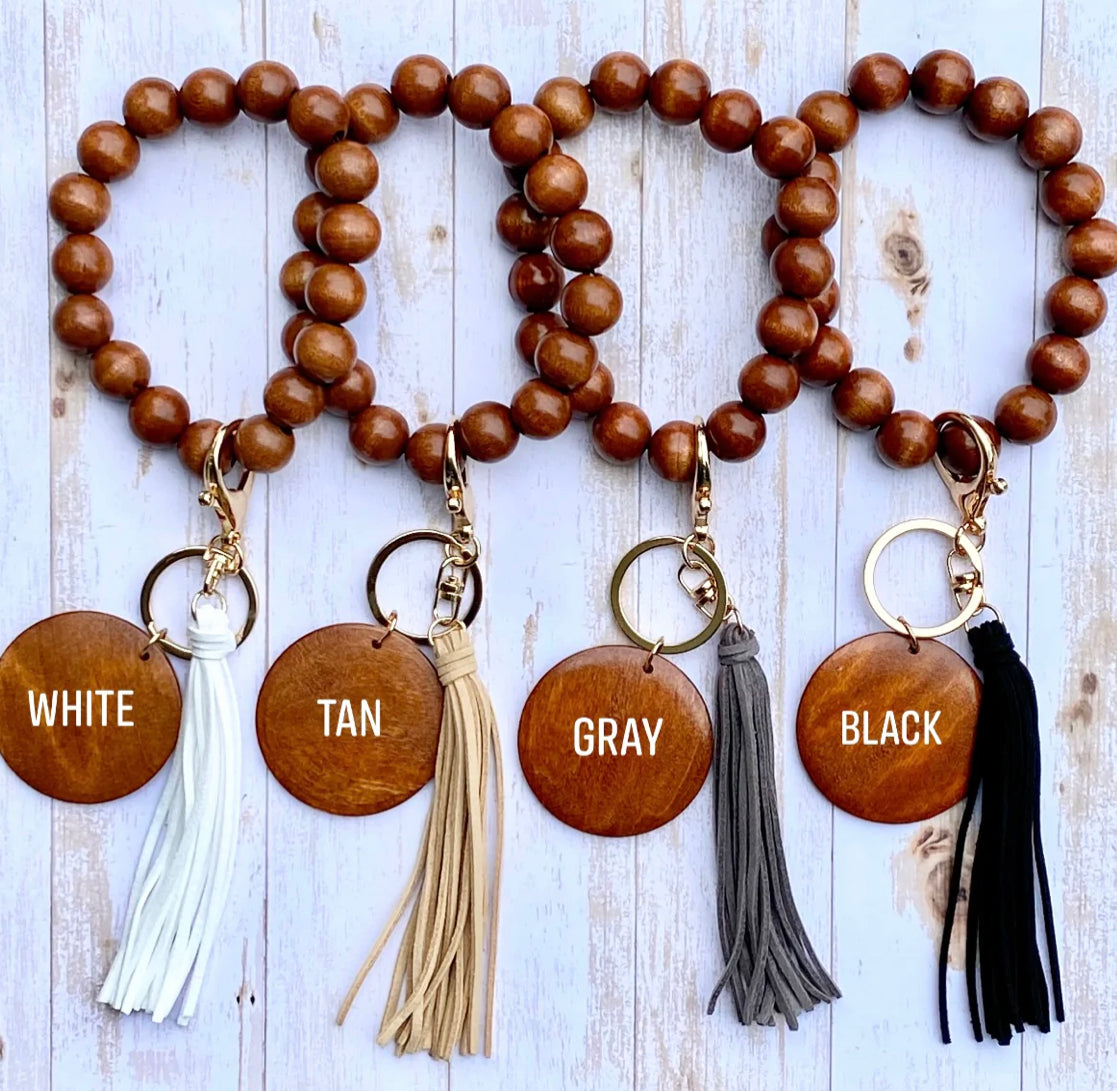 Wooden Wristlet Keychain