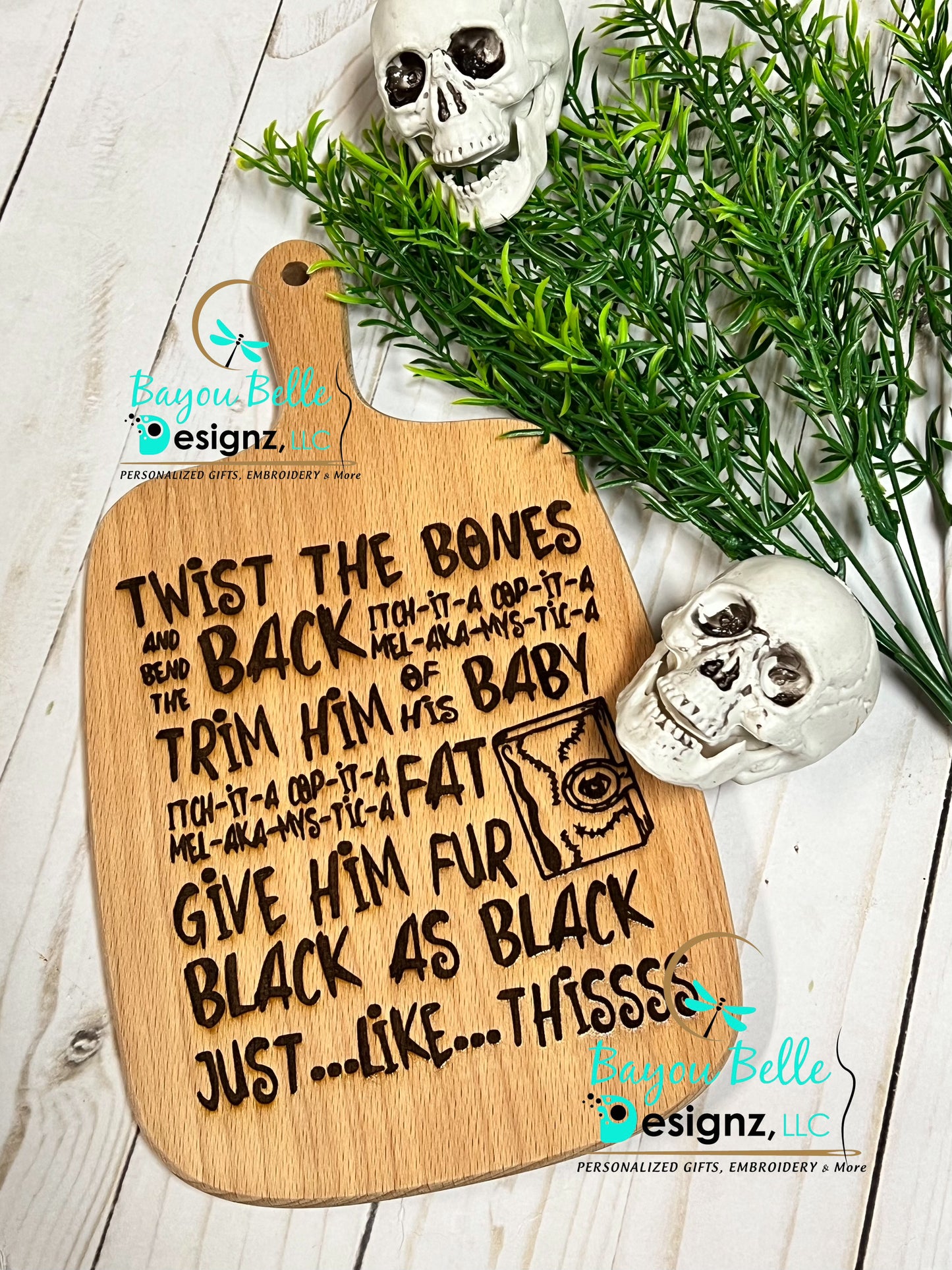 Seasonal- Hocus Pocus -Twist the Bones Cutting Board