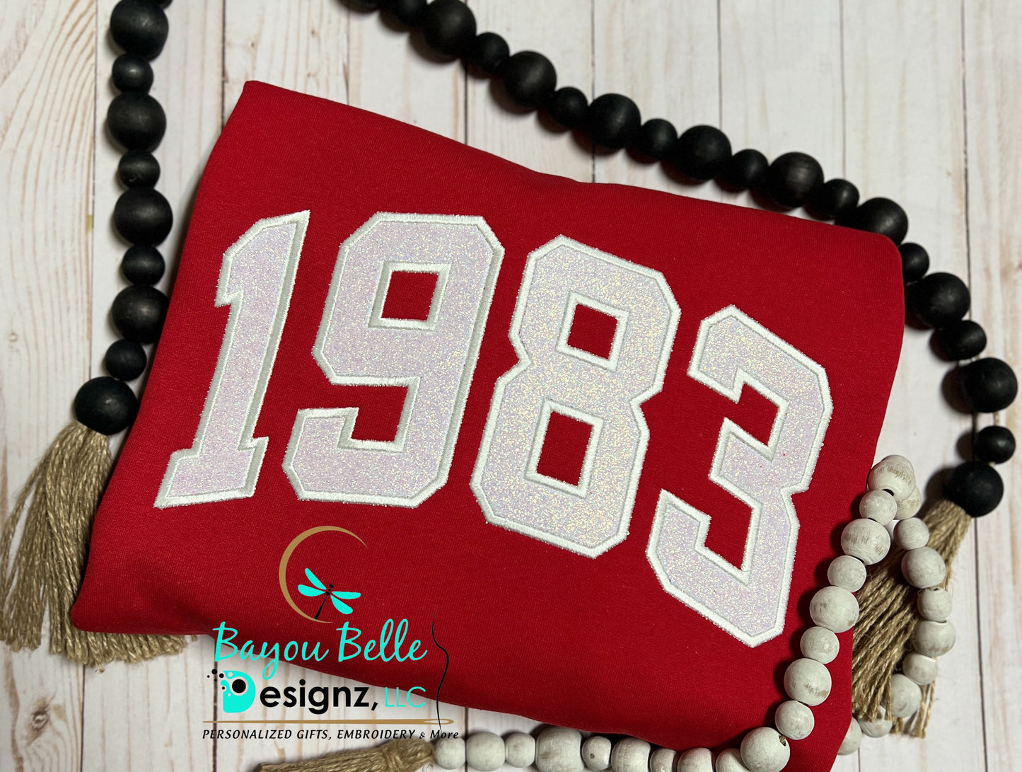 Embroidered birth year sweatshirt