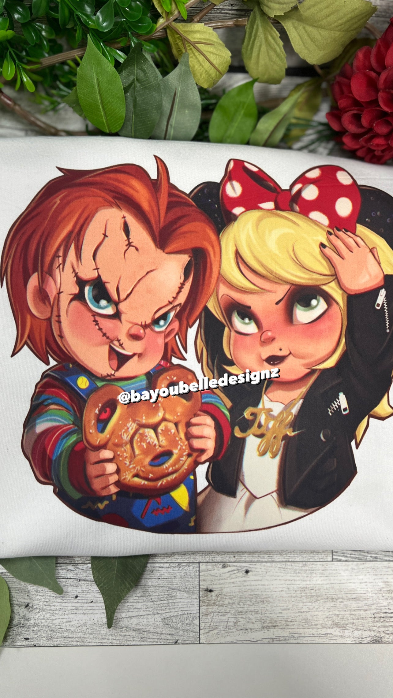 Baby Chucky & Tiffany Killer Couple Unisex Cotton Crew