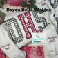 CUSTOM APPLIQUÉ SCHOOL TEAM/CLUB SPIRIT SWEATSHIRT- PERSONALIZED WITH SCHOOL INITIALS