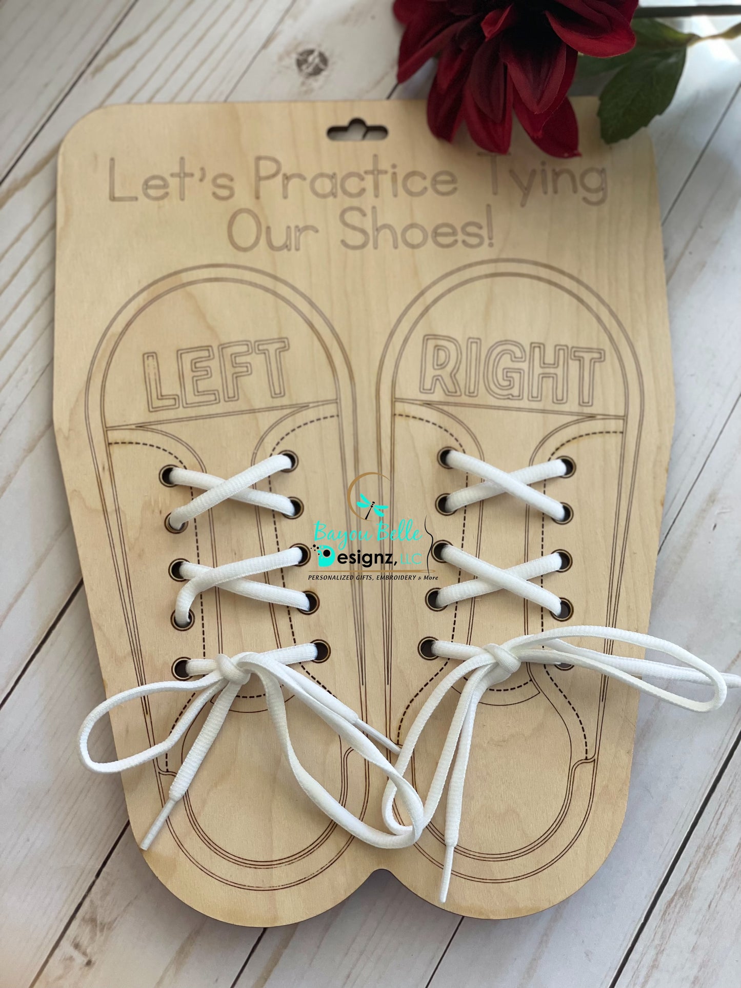 Wooden Shoe Tying Helper