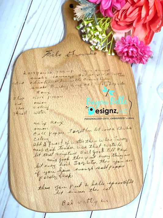 Recipe Cutting Board-Paddle Style